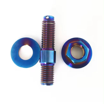 Titanium Fasteners M6 M8 M10 PVD Blue Rainbow Flange Taper Cap Countersunk